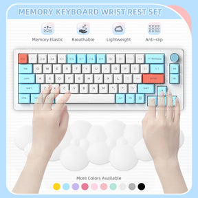 MAMBASNAKE Keyboard Cloud Wrist Rest, Memory Foam, Non-Slip Base for Typing Pain Relief, Ergonomic Wrist Support for Home Office