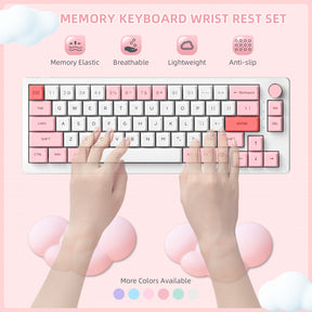 MAMBASNAKE Cloud Wrist Rest for Keyboard and Mouse, 2 in 1 Mouse pad Rests with Coaster, Ergonomic Design for Typing Pain Relief