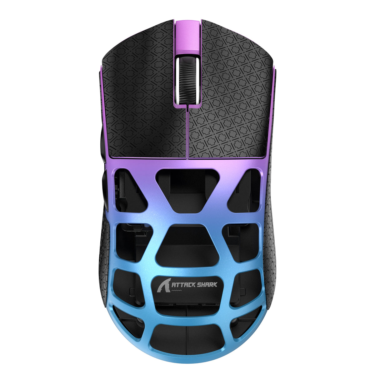 FELICON x Attack Shark R3 Wireless Gaming Mouse,PAW3395 26K DPI 8KHz Polling Rate,Magnesium Alloy 46g Ultralight,Programmable Tri-Mode BT/2.4G/Wired Computer Mice with Coiled Cable - Purple Blue&Tape