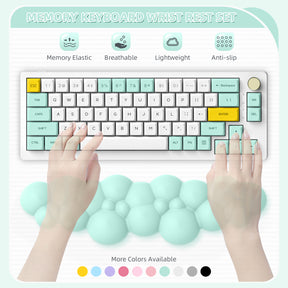 MAMBASNAKE Keyboard Cloud Wrist Rest, Memory Foam, Non-Slip Base for Typing Pain Relief, Ergonomic Wrist Support for Home Office