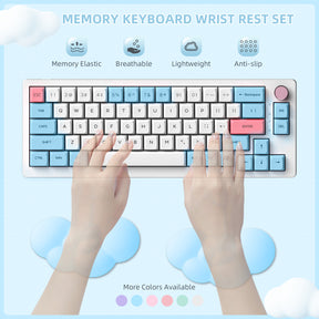 MAMBASNAKE Cloud Wrist Rest for Keyboard and Mouse, 2 in 1 Mouse pad Rests with Coaster, Ergonomic Design for Typing Pain Relief