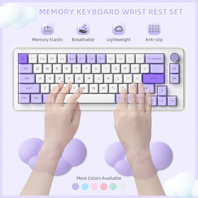 MAMBASNAKE Cloud Wrist Rest for Keyboard and Mouse, 2 in 1 Mouse pad Rests with Coaster, Ergonomic Design for Typing Pain Relief