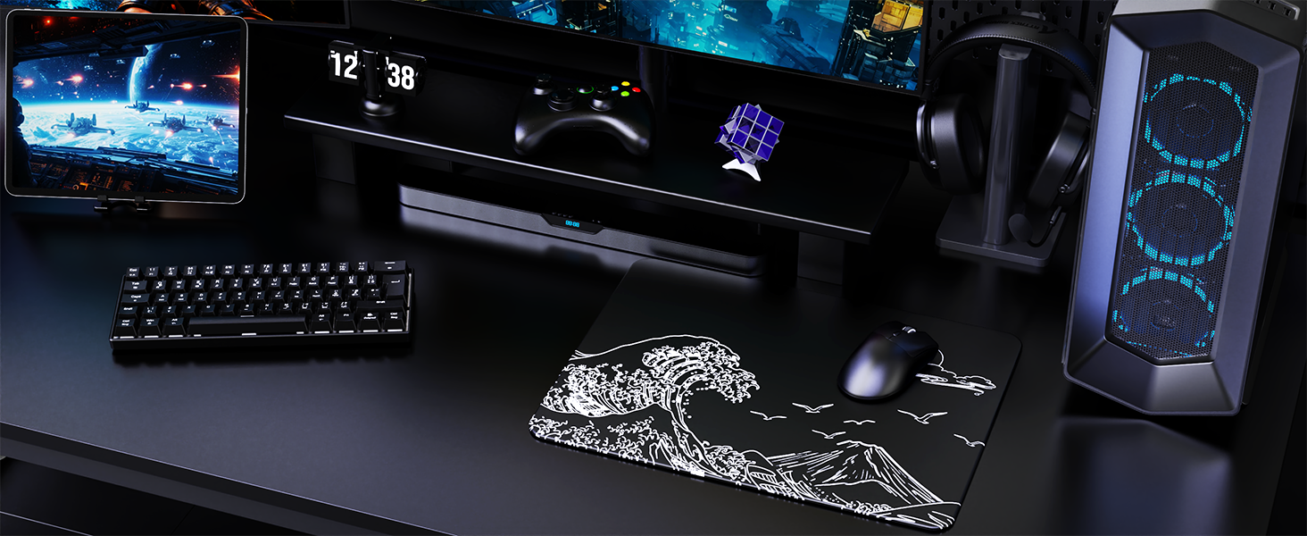 MAMBASNAKE CM05SE Tempered Glass Gaming Mouse Pad