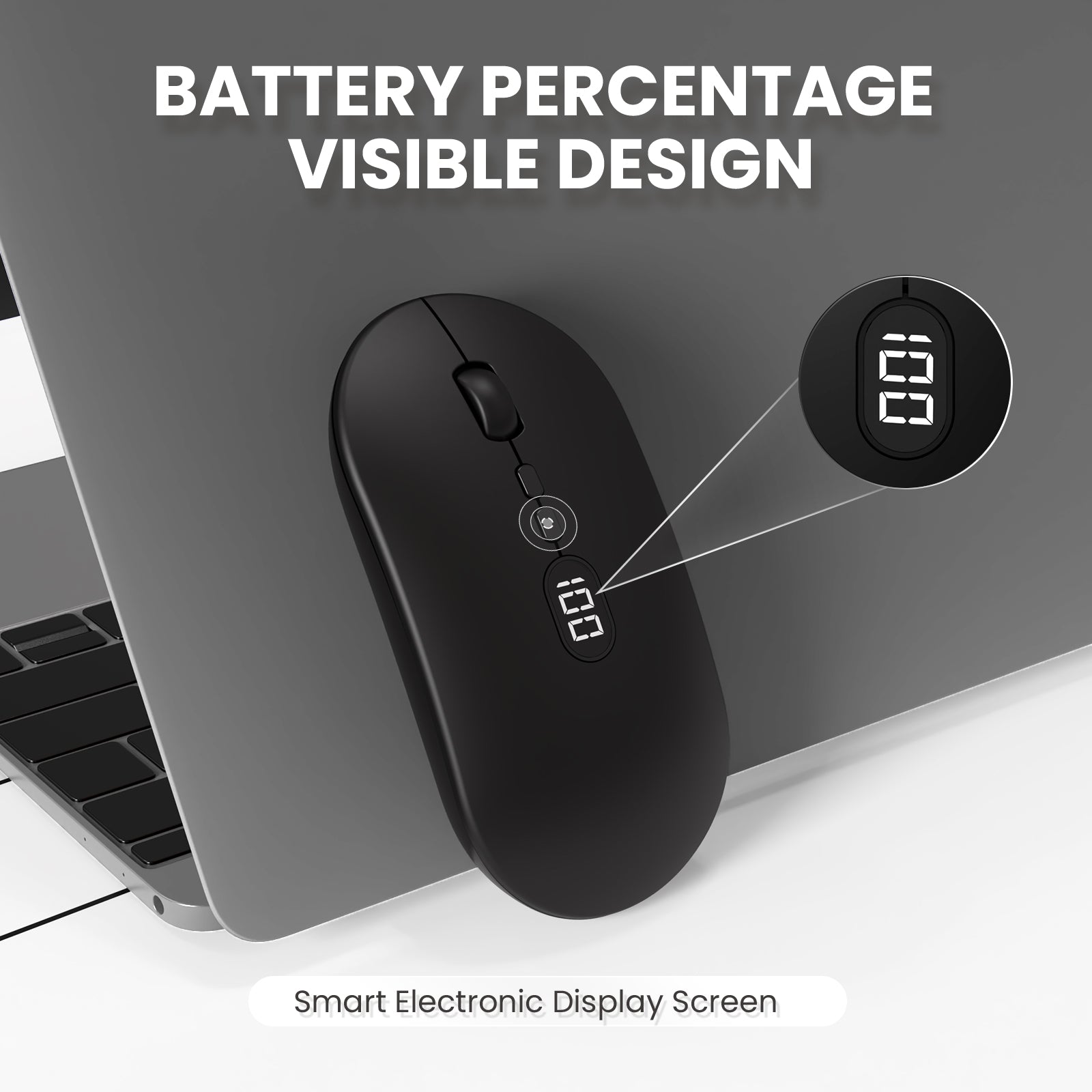 ZIYOU LANG X1 Wireless Lightweight Mouse with Battery Display Screen 2.4G Cordless Slim Mice for Laptop Silent Click Computer Mouse