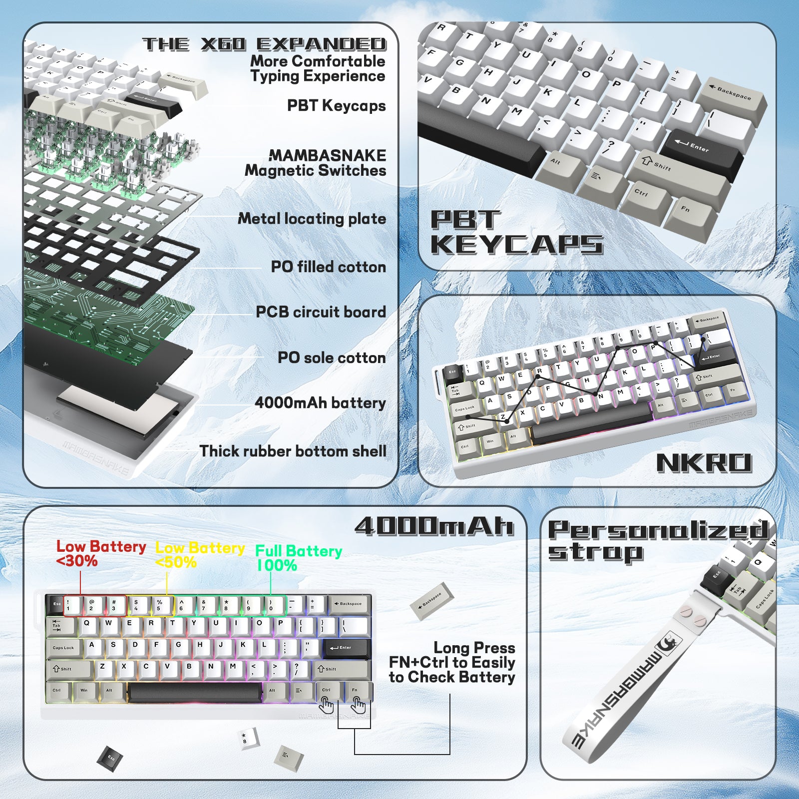 EPOMAKER HE68 Wired Hall Effect Keyboard, 8000hz Polling, 0