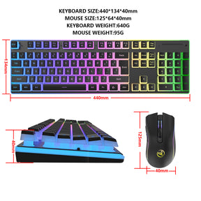 HXSJ L96 Wireless Keyboard Mouse Combo, 3000mAh Rechargeable RGB Full Size Keyboard with Pudding Keycaps +4800DPI Optical Mice, Mechanical Feel Keyboard and Mouse Set for PC Gamer