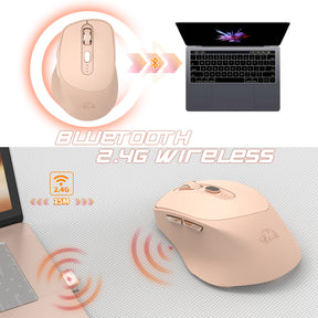 ZIYOU LANG X7 2.4G Wireless Mouse Bluetooth Mice, Dual Mode Office Mice, Battery Indicator, Type-C Rechargeable Gaming Mouse, 5 Adjustable DPI, PixArt 3212, Ultralight Mouse for Windows/Android/Mac