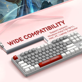 AJAZZ AK873-75% Wired Gaming Keyboard-Hot Swap Mechanical Keyboard-LIGHTSYNC RGB Compact 87 Keys-Magnetic Upper Cover for PC/Mac