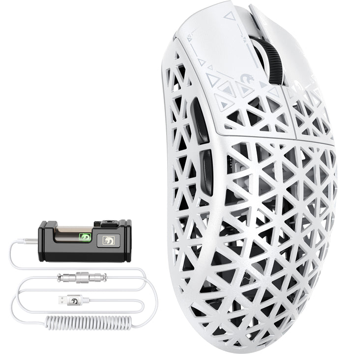 MAMBASNAKE M5 Ultra Carbon Fiber Wireless PAW3950MAX Gaming Mouse with 8KHz Coiled Cable