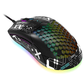 ZIYOU LANG M5PRO Ultralight Wired Gaming Mouse, Lightweight Honeycomb Shell, Pixart PAW3325, 6 Adjustable DPI 12000, 26 RGB Breathing Backlit Mice, 65g, USB Optical Model O Mice for Win11/Xbox/PS/Mac