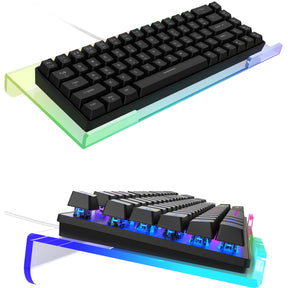 Premium Acrylic Computer Keyboard Stand, 366 Kinds RGB LED Backlit Keyboard Tray,Gaming Keyboard USB Interface Keyboard Stand