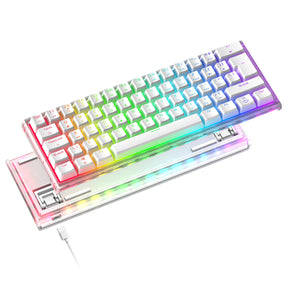 MAGIC-REFINER MK-1 60% Wired Mechanical Gaming Keyboard, PBT Pudding Keycaps, Hot-Swappable, 18 RGB Backlit, Outemu Red Switch, for PC/PS4/Xbox