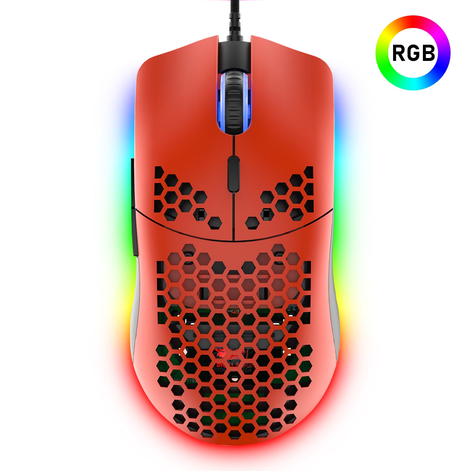 ZIYOU LANG M1 Wired Lightweight Gaming Mouse,6 RGB Backlit with 7 Buttons Programmable, Adjustable 6400DPI ,Ultralight Honeycomb Shell