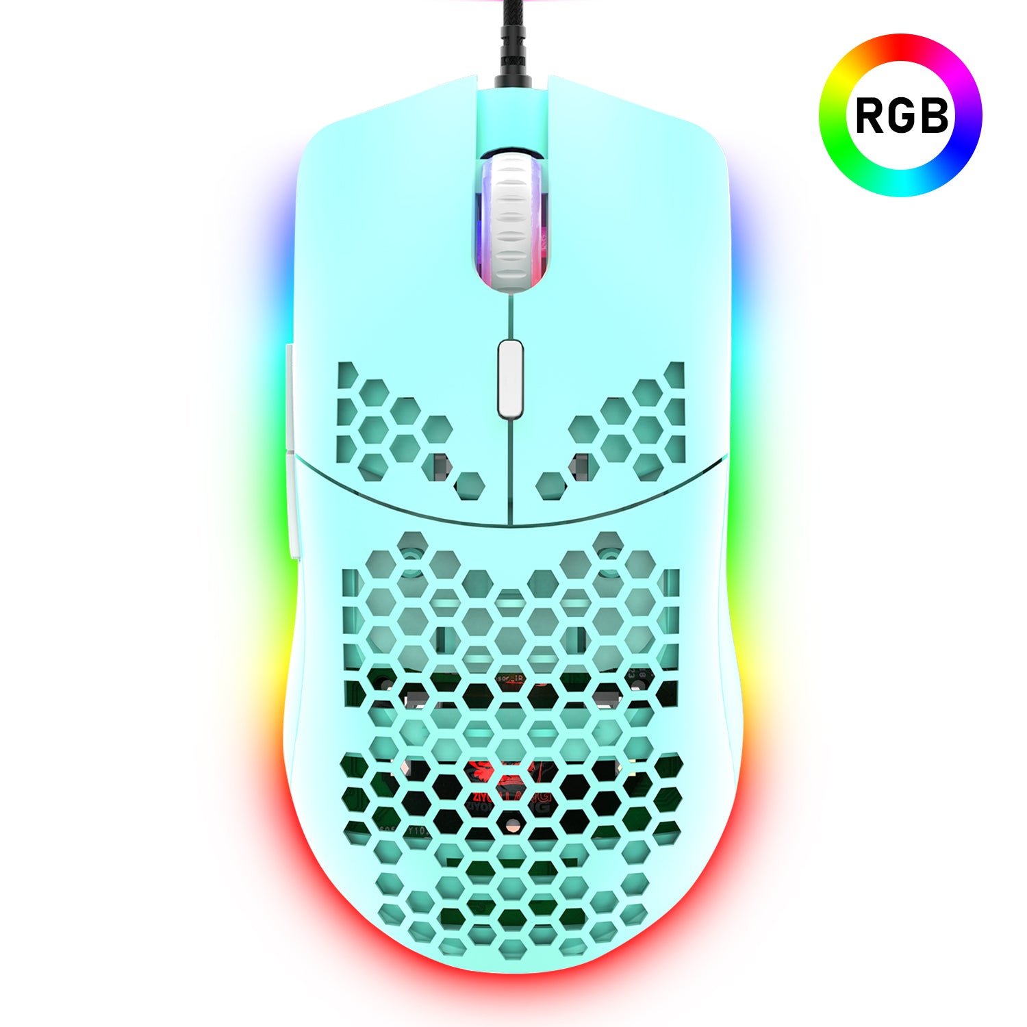 ZIYOU LANG M1 Wired Lightweight Gaming Mouse,6 RGB Backlit with 7 Buttons Programmable, Adjustable 6400DPI ,Ultralight Honeycomb Shell