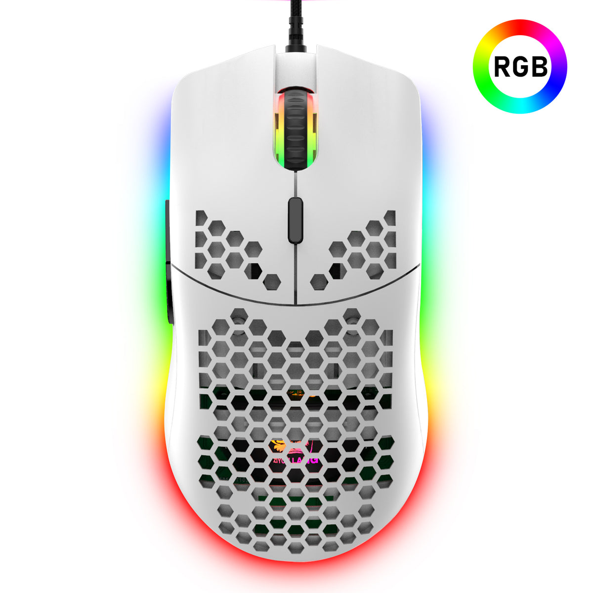 ZIYOU LANG M1 Wired Lightweight Gaming Mouse,6 RGB Backlit with 7 Buttons Programmable, Adjustable 6400DPI ,Ultralight Honeycomb Shell