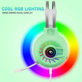 MAMBASNAKE M10 Over-Head Gaming Headphone, 3.5mm Stereo Wired, RGB Rainbow Backlit, Stereo Surround Sound,Noise Canceling Microphone