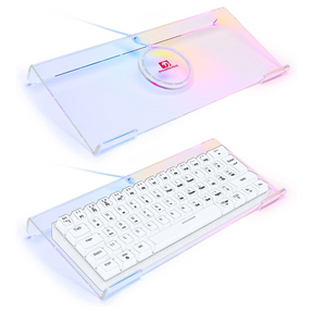 Premium Acrylic Computer Keyboard Stand, 366 Kinds RGB LED Backlit Keyboard Tray,Gaming Keyboard USB Interface Keyboard Stand