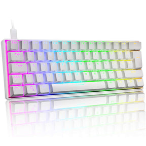 MAGIC-REFINER MK21 60% True Mechanical Gaming Keyboard UK Layout Type C Wired 62 Keys 14 Chroma RGB Backlight Keyboard Full Anti-ghosting