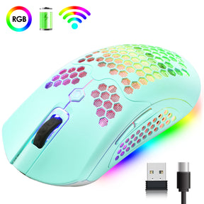 ZIYOU LANG X2 Wireless/ Wired Gaming Mouse,16 RGB Backlit Ultralight Honeycomb Shell with Programmable Driver,Rechargeable 800mA,12000 DPI