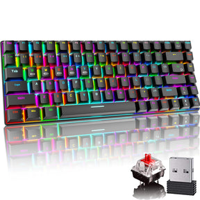 XINMENG XM84 84 Keys 3 Modes Mechanical Keyboard, Bluetooth 5.0/Wireless 2.4G/Wired, Rechargeable 3000mAh Battery, 20 LED Backlit Mode