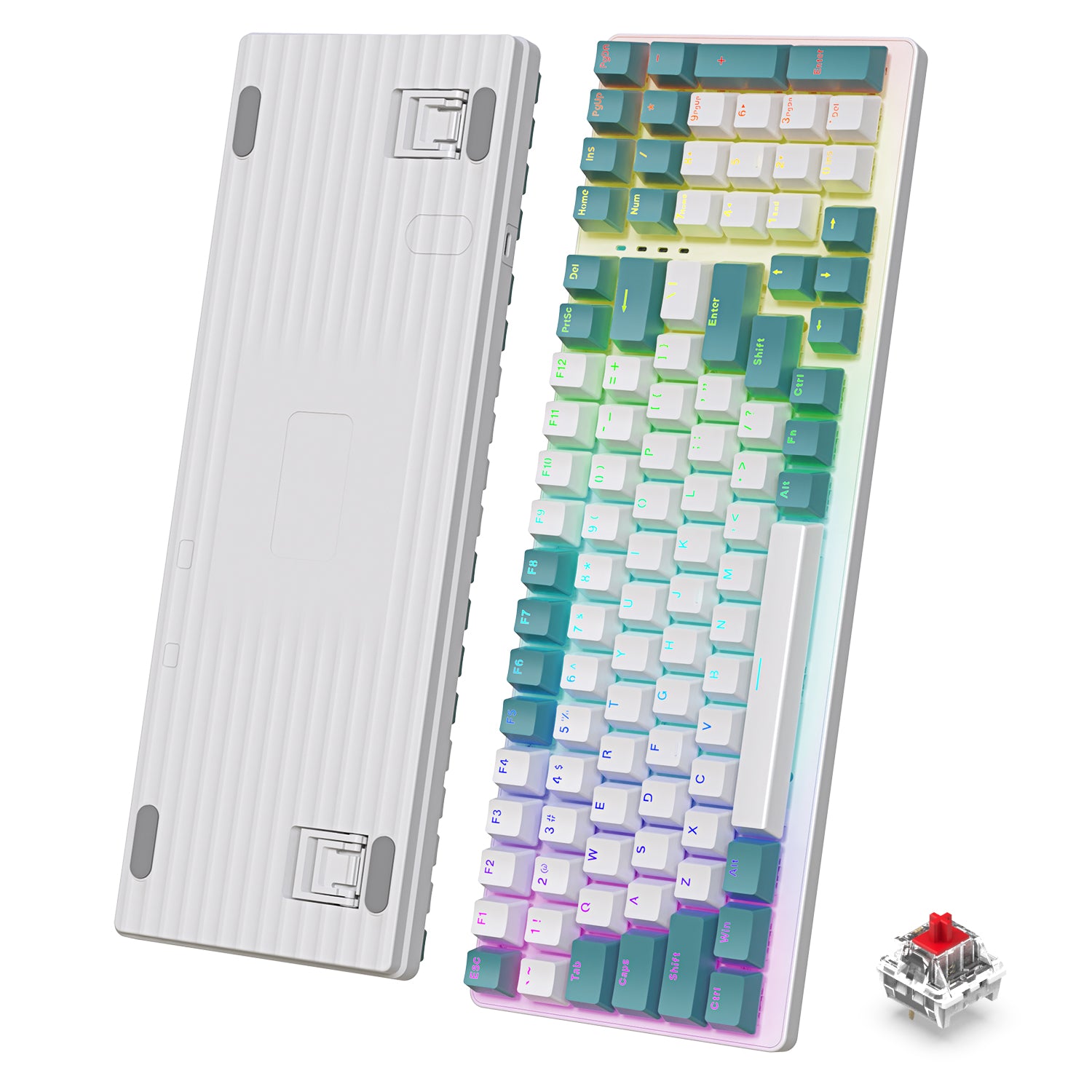 ZIYOU LANG K3 Mechanical Keyboard Ultra-Compact Mini 98-Key Wired Type C USB Water-resistant RGB Illuminated Clicky Linear Switch