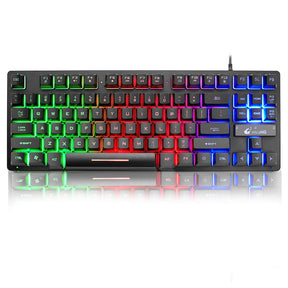 ZIYOU LANG K16 60% Gaming Keyboard87 Keys Mechanical Feeling Multi Color RGB Illuminated LED Backlit Wired Light Up Keyboard