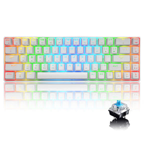 MAGIC-REFINER MK14 60% Mechanical Gaming Keyboard Type C Wired 68 Keys LED illuminated 18 Chroma RGB Lighting Clicky Switches Anti-ghosting