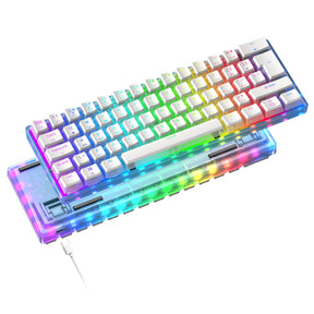 MAGIC-REFINER MK-1 60% Wired Mechanical Gaming Keyboard, PBT Pudding Keycaps, Hot-Swappable, 18 RGB Backlit, Outemu Red Switch, for PC/PS4/Xbox