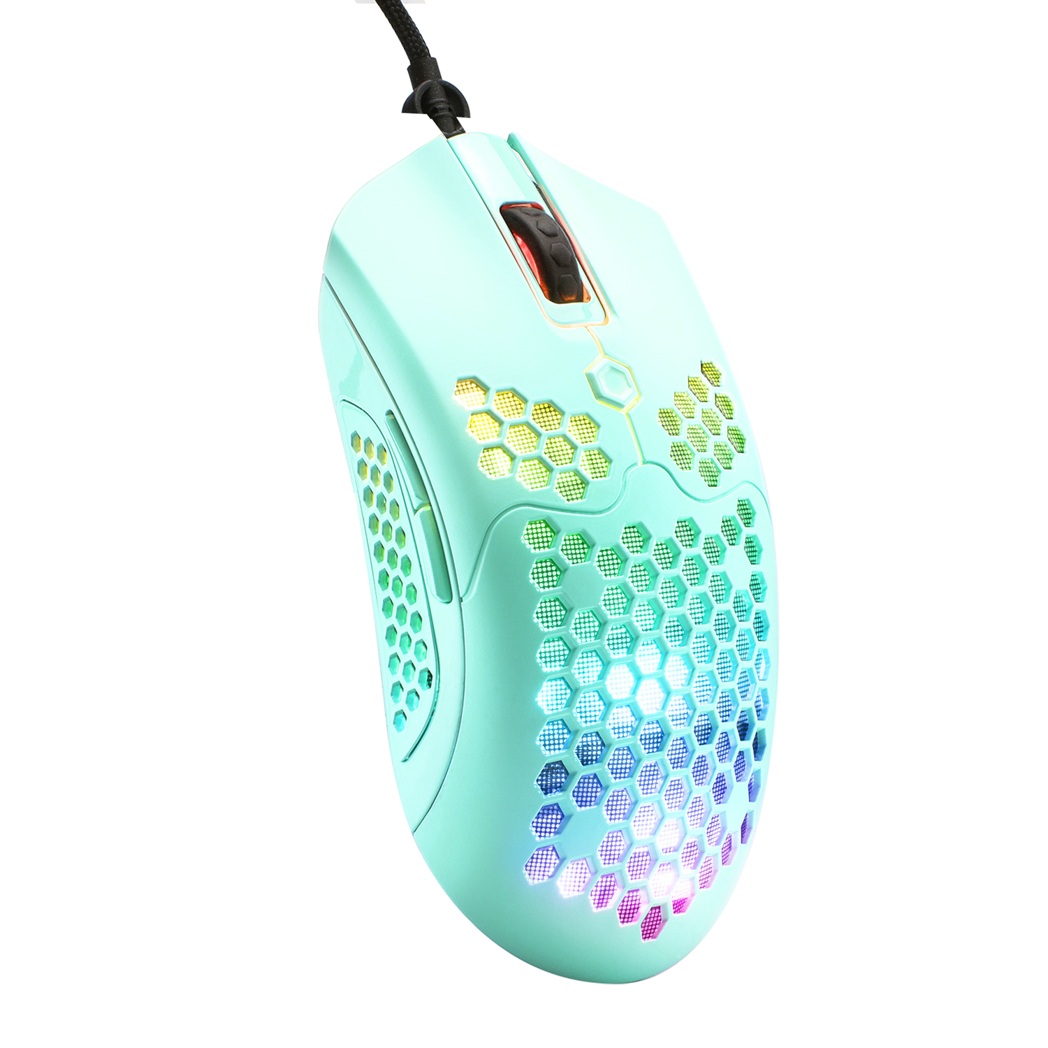 MAMBASNAKE M5 Wired Lightweight Gaming Mouse,26 RGB Backlit Mice with 7 Buttons Programmable Driver,PAW3325 12000DPI Mice, Honeycomb Shell