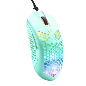 MAMBASNAKE M5 Wired Lightweight Gaming Mouse,26 RGB Backlit Mice with 7 Buttons Programmable Driver,PAW3325 12000DPI Mice, Honeycomb Shell