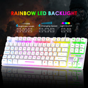 ZIYOU LANG T2 Gaming Keyboard and Mouse, Mechanical Feel Keyboard,RGB 6400 DPI Lightweight Gaming Mouse for Windows PC Gamers