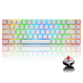 MAGIC-REFINER MK14 60% Mechanical Gaming Keyboard Type C Wired 68 Keys LED illuminated 18 Chroma RGB Lighting Clicky Switches Anti-ghosting