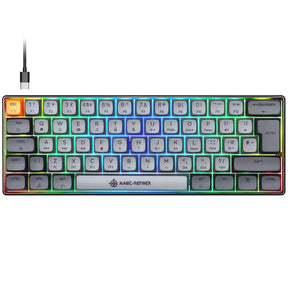 MAGIC-REFINER MK21 UK Layout 60% Mechanical Gaming Keyboard Mini Compact Wired Type C Dye-Sublimation PBT USB Water-resistant 14 Chroma RGB Illuminated