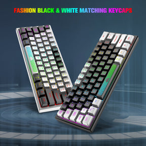 ZIYOU LANG K61 - 60 Percent Compact Gaming Keyboard UK Layout Ultralight LED Backlit Mechanical Feel PS4 Laptop PC Accessories