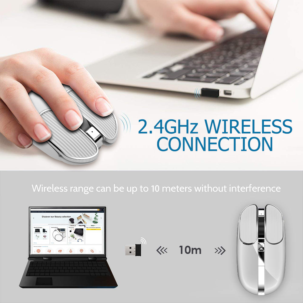 ZIYOU LANG X1 Wireless Rechargable  Mouse , 2.4G Cordless Light Silent Office Mice , 3200 DPI, 8 Programmable Joystick Button