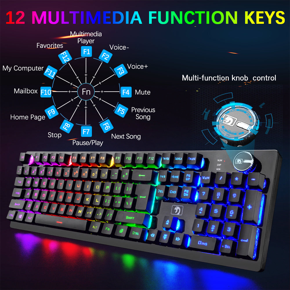 MAMBASNAKE K620 Wireless Gaming Keyboard & Mouse Combo,Mechanical Feel 100% Light Up Keyboard 4800mAh Rechargeable+PC Gaming Mice