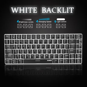 AJAZZ AK33 Mechanical Gaming Keyboard TKL 80% Compact Light Up Keyboard 82 Key Anti-Ghosting Detachable USB-C Cable for PC Mac