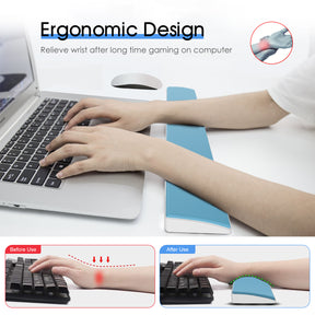 AJAZZ Wrist Rest for 65% Compact Gaming Office Mechanical Wireless Bluetooth PC Keyboard Memory Foam Ergonomic Soft Faux Leather