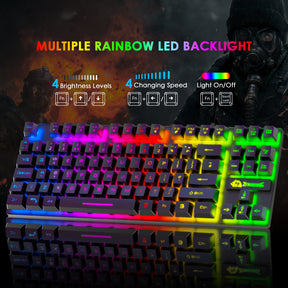 ZIYOU LANG T2 Gaming Keyboard and Mouse, Mechanical Feel Keyboard,RGB 6400 DPI Lightweight Gaming Mouse for Windows PC Gamers