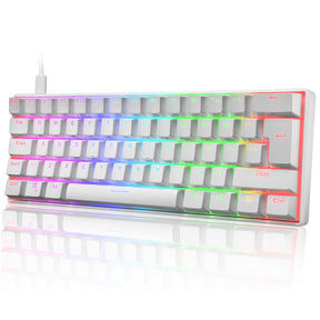 MAGIC-REFINER MK21 60% True Mechanical Gaming Keyboard UK Layout Type C Wired 62 Keys 14 Chroma RGB Backlight Keyboard Full Anti-ghosting