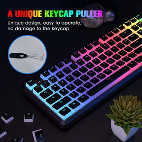 AJAZZ PBT Pudding Keycaps with Keycap Puller 108 Key Double Shot Keycaps Translucent Layer OEM Profile Keycap Full 104 Key/60% Compact 61 Key/68 Key