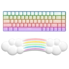 MAMBASNAKE Keyboard Cloud Wrist Rest, Memory Foam, Non-Slip Base for Typing Pain Relief, Ergonomic Wrist Support for Home Office