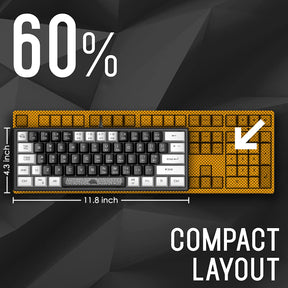 ZIYOU LANG K61 - 60 Percent Compact Gaming Keyboard UK Layout Ultralight LED Backlit Mechanical Feel PS4 Laptop PC Accessories