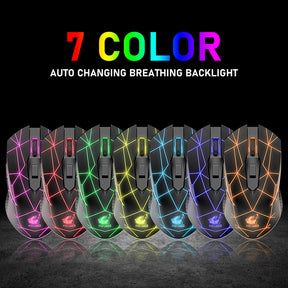 ZIYOU LANG Wireless Gaming Mouse with 2.4Ghz USB Receiver RGB Backlight Adjustable DPI Silent Rechargeable Ergonomic 7 Button