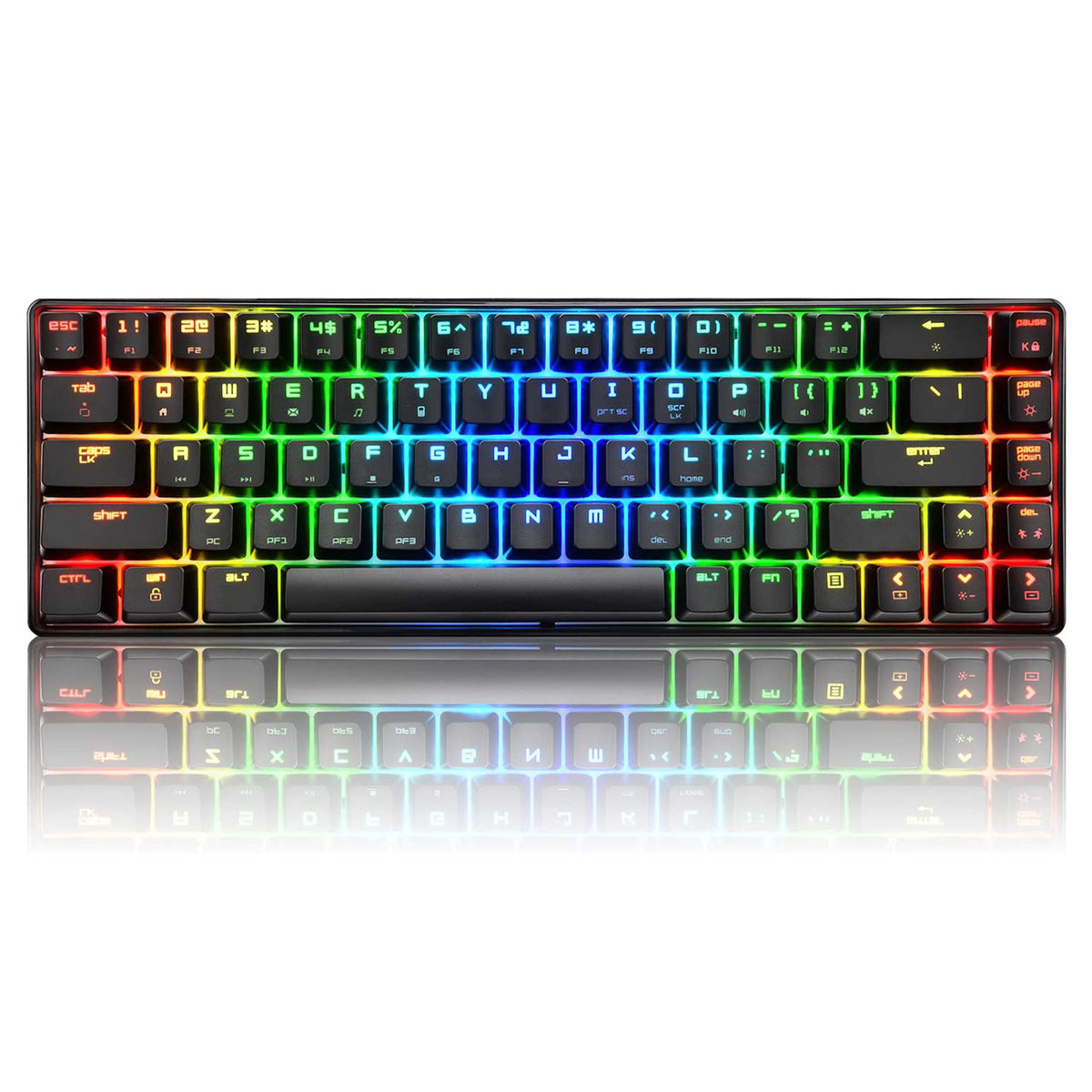 MAGIC-REFINER MK14 60% Mechanical Gaming Keyboard Type C Wired 68 Keys LED illuminated 18 Chroma RGB Lighting Clicky Switches Anti-ghosting