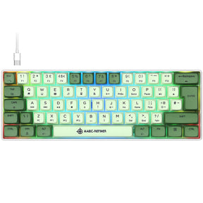 MAGIC-REFINER MK21 UK Layout 60% Mechanical Gaming Keyboard Mini Compact Wired Type C Dye-Sublimation PBT USB Water-resistant 14 Chroma RGB Illuminated