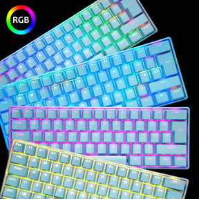 MAGIC-REFINER MK21 60% True Mechanical Gaming Keyboard UK Layout Type C Wired 62 Keys 14 Chroma RGB Backlight Keyboard Full Anti-ghosting