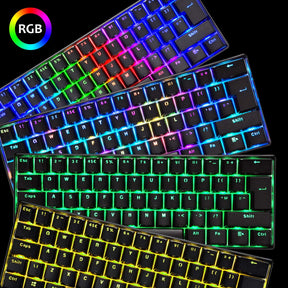 MAGIC-REFINER MK21 60% True Mechanical Gaming Keyboard UK Layout Type C Wired 62 Keys 14 Chroma RGB Backlight Keyboard Full Anti-ghosting