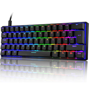 MAGIC-REFINER MK21 60% True Mechanical Gaming Keyboard UK Layout Type C Wired 62 Keys 14 Chroma RGB Backlight Keyboard Full Anti-ghosting