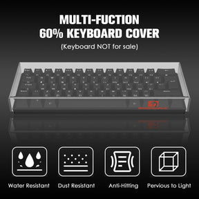 MAMBASNAKE Premium Acrylic Cover Dust Cover Waterproof Anti-Knock Clear Keyboard Cover for 60% Compact PC Keyboard, 11.5*4*1.1 in